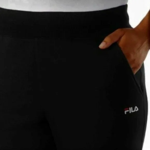 COPY - NWT FILA Ladies Cotton Fleece Jogger Sweatpants Black NEW - Picture 6 of 7